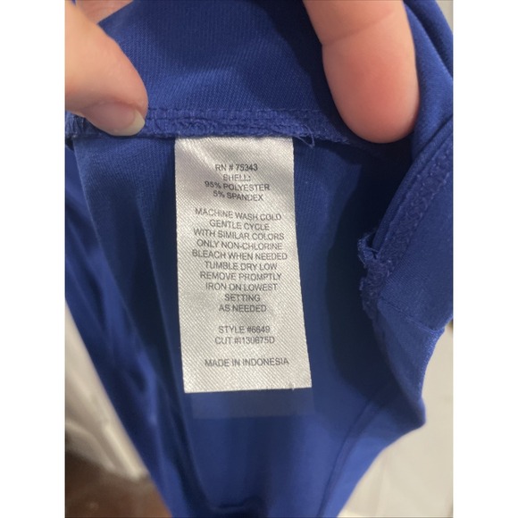 Fenn Wright Mansion Formal Solid Blue Polyester Spandex Shirt Dress Size 6 - Picture 8 of 8